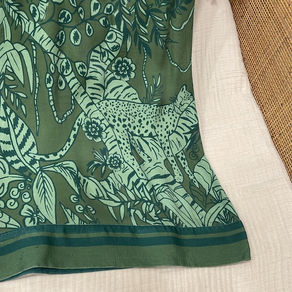 FARM Rio Green Patterned Wide-Leg Pants - Picture 4 of 5